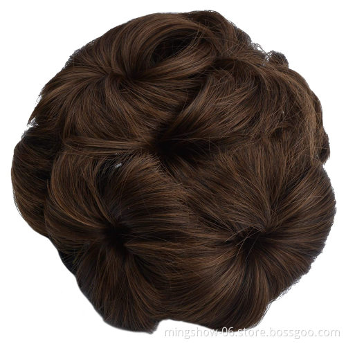 Synthetic hair chignon hair net bun maker
